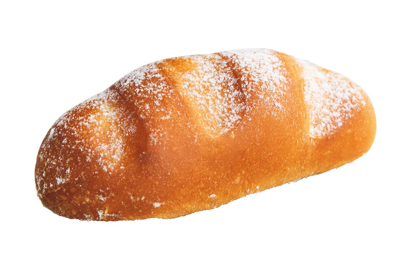 生食用のモチッとした生地で作るフランスパン「dacフランス」270円。