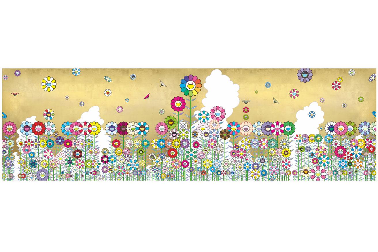 《⾦⾊の空の夏のお花畑》（参考画像）2023年。Ⓒ2023 Takashi Murakami/Kaikai Kiki Co., Ltd. All Rights Reserved.