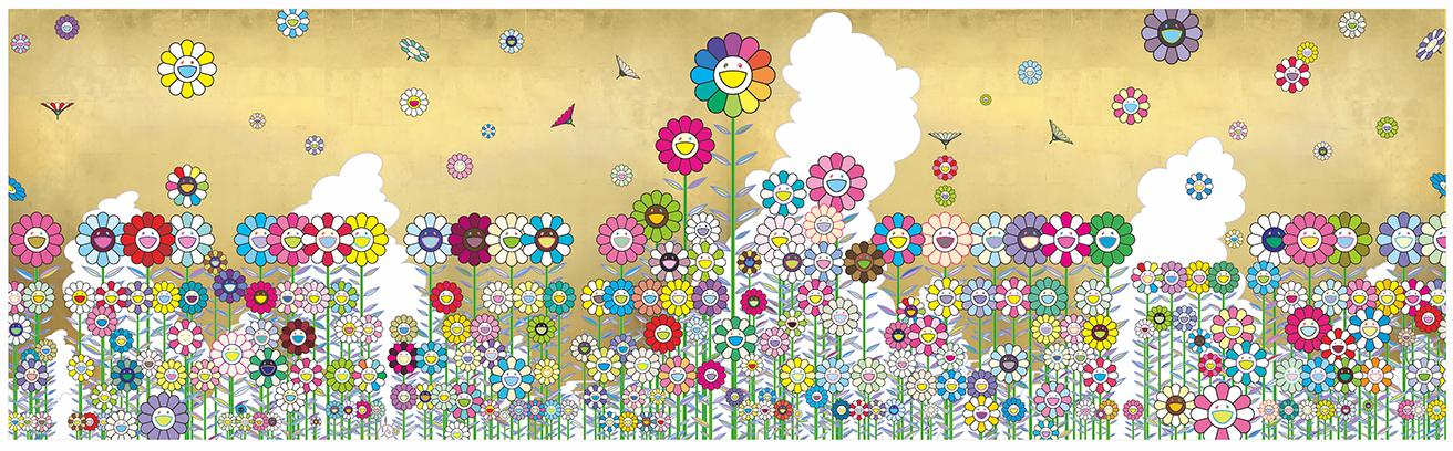 《⾦⾊の空の夏のお花畑》（参考画像）2023年。 Ⓒ2023 Takashi Murakami/Kaikai Kiki Co.,Ltd. All Rights Reserved.