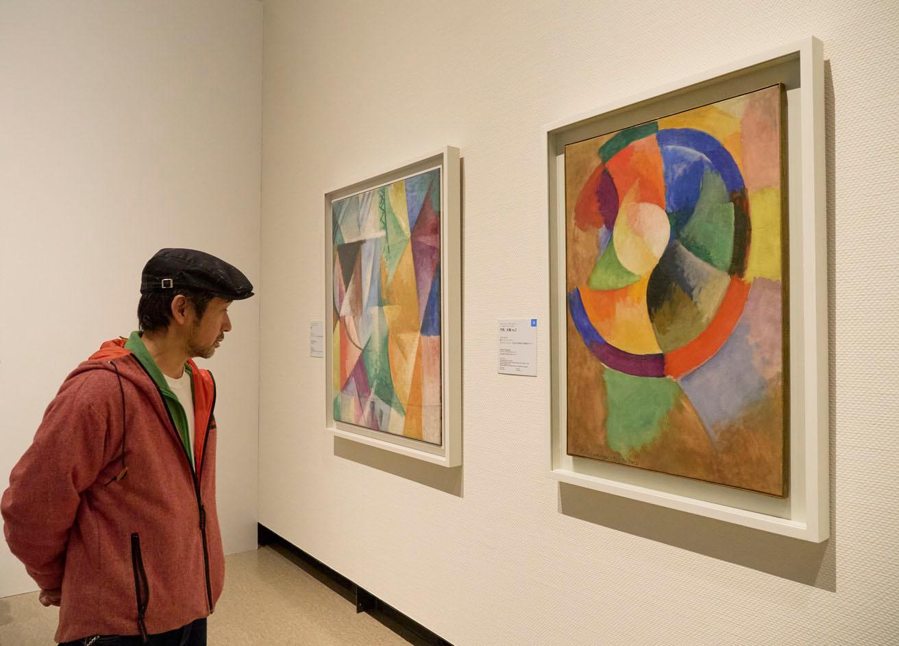 画家の杉戸洋とともに、『パリ ポンピドゥーセンター　キュビスム展─美の革命　ピカソ、ブラックからドローネー、シャガールへ』展示を観る。